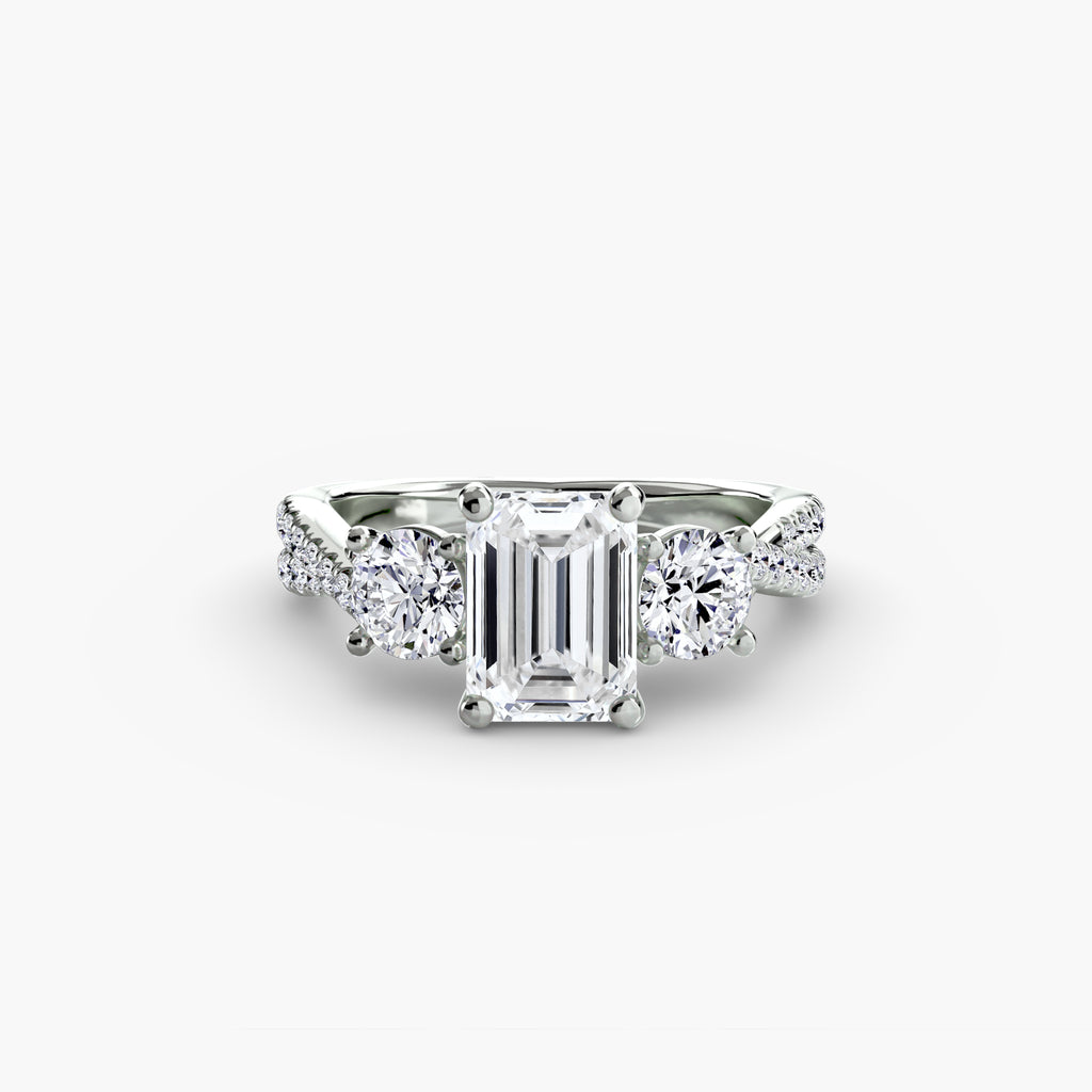 Three-Stone with Pavé Band 2